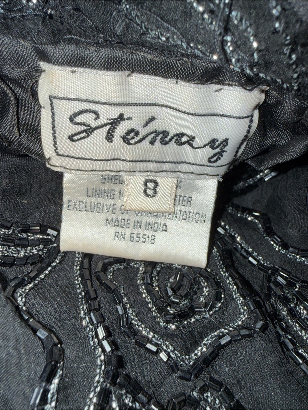 Stenay Black Beaded Evening Dress